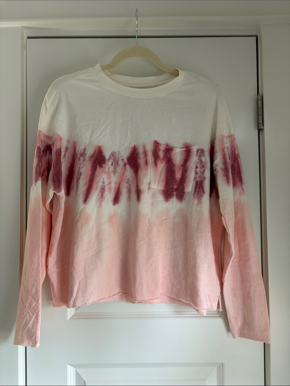 💙 True Craft Pink and Burgundy Tie-Dye Long Sleeve Sweatshirt